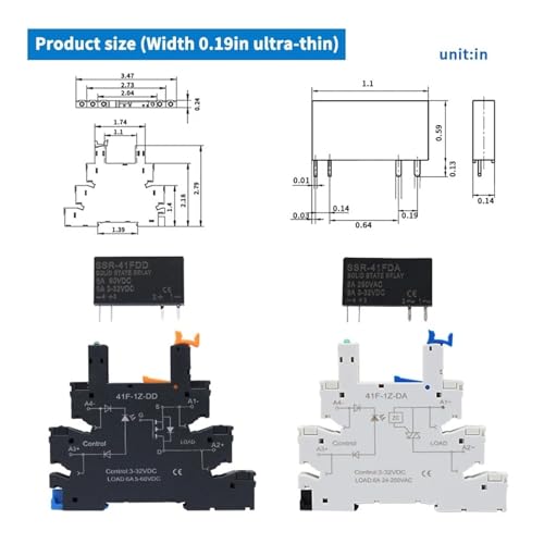 Relais Statique Mince SSR-41FDA Isolation Optique Commande 3-32V CC - 4
