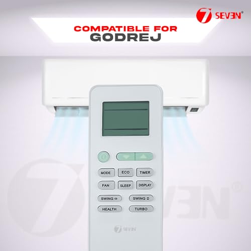 Image of 7SEVEN Compatible Godrej Ac Remote GYKQ-52 Model 145 with ECO Hotkey Suitable for Split and Window Air Conditioner Recommend to Match Exisiting Remote Control Key by Key