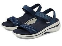 Skechers Women's GO Walk Arch FIT Sandal, Navy Textile, 8 UK