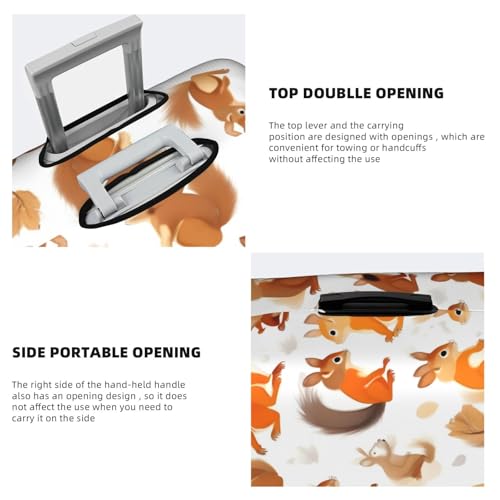 Cute Squirrels Print Luggage Cover For Suitcases, Travel Case Protector, Simple & Convenient Installation4