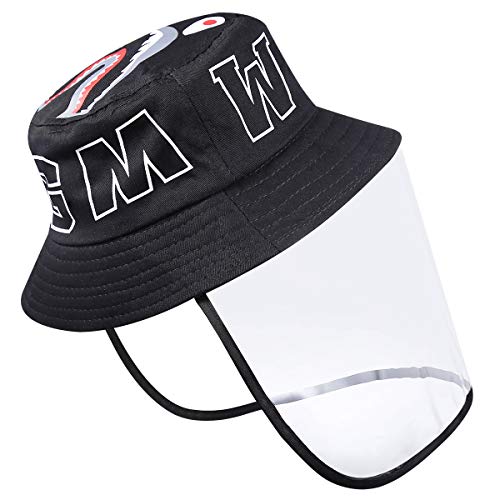 Amir (New Version) Kids Face Shield Hat, Fisherman Hat, School Supplies Bucket Hat With Plastic Film For Cycling Travel Camping (Under 5Y) Black #TOP14