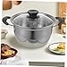 Imagen de Ciieeo Olla de Sopa Acero Inoxidable 16 Cm con Dos Asas Doble Capa Resistente para Cocina Gas y Eléctrica Utensilios de Cocina Hogar con Tapa Multifunctional para Sopas y Estofados