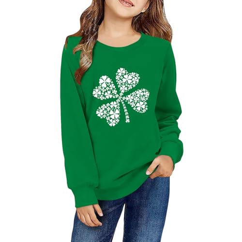 Kids St Patricks Day Sweatshirt Girls Boys Irish Clover Crewneck Pullover Shirts Toddler Long Sleeve Sweater Tops3