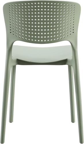 Cribel Set Da 4 Sedie Ariel In Polipropilene Antracite | Sedute Moderne, Resistenti E Leggere Per Cucina, Sala Da Pranzo, Ufficio E Ambienti Commerciali (Verde) - 6