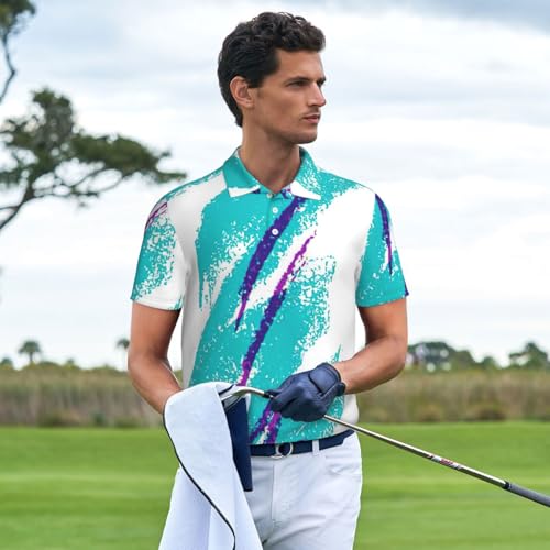 Polo para hombre manga corta negro talla XL con diseño de copa 90's, secado rápido rendimiento miniatura 3