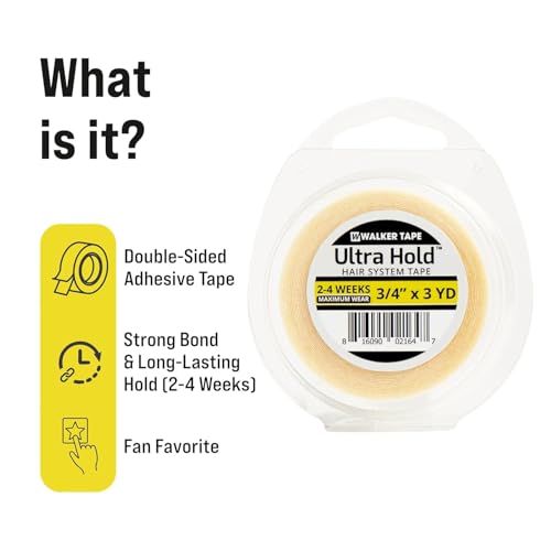 Image of Ultra Hold Wig Tape Waterproof Sweat Resistant 3 4 Inch 3 Yards Pack 2 | Waterproof wig tape offers strong hold for 2 to 4 weeks with easy application and comfortable daily wear