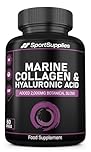 Collagen Supplements for Women-100% Marine Collagen Boosted with Hyaluronic Acid, Vitamin C, Niacinamide & 2,000mg Botanical Blend including Lions Mane, Ashwagandha, Maca and Psyllium Husk-60 Capsules
