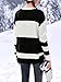Saodimallsu Womens Color Block Oversized Sweater Ski Print Fall Trendy Crew Neck Long Sleeve Pullover Sweaters Knit Tops Black and White