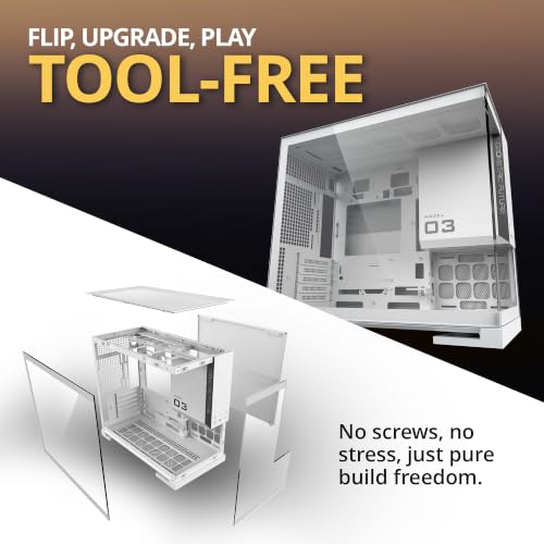 Image of Geometric Future Model 3 Panoramic Tempered Glass Dual Chamber Micro-ATX Tower PC Case, 5 Pre-Installed 120mm x 30mm PWM ARGB Fans, USB Type-C, 360mm Radiator Support, White, GEO-M3F-W