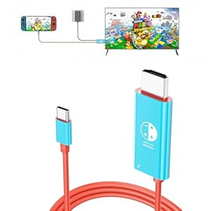 Juseisin for Nintendo Switch HDMI Cable USB C to TV Adapter, Charger Cord for Nintendo Switch NS/OLED, Travel Switch Dock Support 4K/1080P, 2M Power Cord