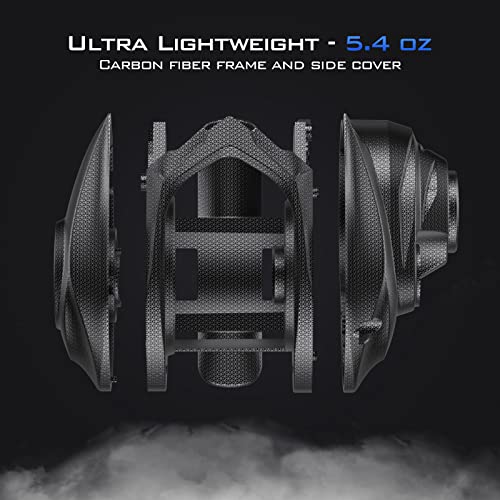 Kastking Verus Baitcasting Fishing Reel, New Assassin Version, Only 5.4 Oz. Carbon Fiber Frame & Side Covers, Carbon Fiber Drag System & 11+1 Double Shielded Ball Bearings, 8.1:1 Gear Ratio #TOP1