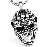 Unique Devil Skull Design:The Devil Skull Pendant‌ merges ‌death imagery‌ with ‌dark symbolism‌, embodying a ‌rebellious manifesto of gothic aesthetics‌. Its layered design—combining ‌skeletal and demonic motifs‌—defies mainstream beauty standards, r...