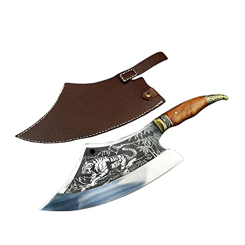 Dessi German Steel Blade Kitchen Cheff Utility Tool with Leather Sheath 1569