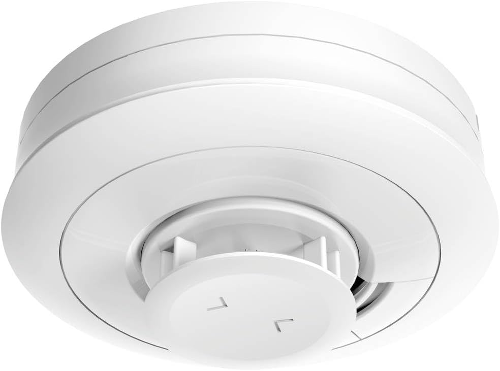 Ei630W Heat Detector with Temperature Sensor (58 °C) for Kitchen and Bathroom, Optional Wireless Networkable, White