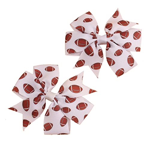 Football Hair Clip Girls Soccer Bow Clip Sport Hair Bow Hair Accessories TSFJ50 (Rugby)