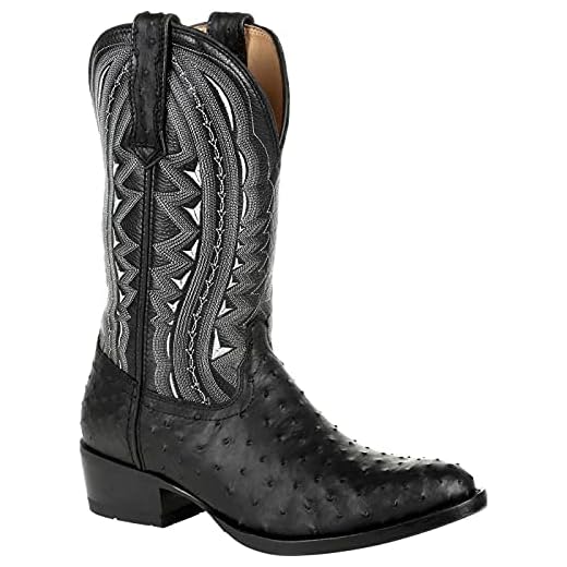 Durango® Premium Exotic Full-Quill Ostrich Ebony Western Boot Size 12(M)