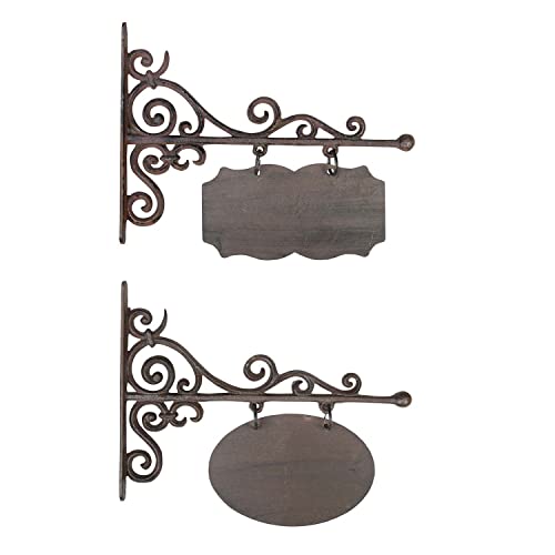 Esschert Design Wandschild, Namensschild, rechteckig oder oval, klein, 1 Stück, sortiert, ca. 32 cm x 3 cm x 26 cm