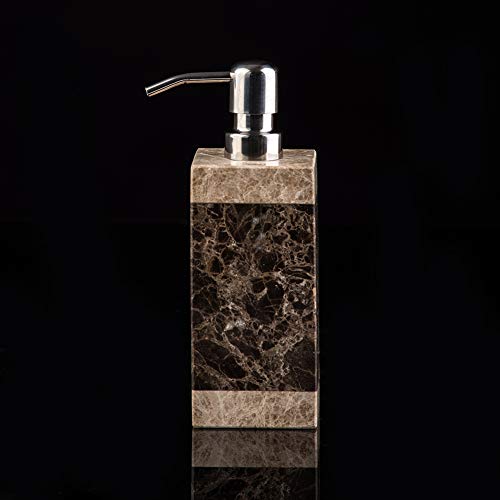 Hand Liquid&Lotion Soap Dispenser Pump Bottle Natural Marble For Kitchen Bathroom Countertop Laundry Room Holds Dish Soap Shampoo Laundry Liquid Shower Gel(Coffee Colour) #TOP5