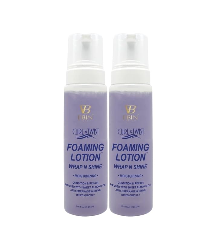 EBIN NEW YORK 2x Curl & Twist Foaming Lotion – Moisturizing bundle – Conditioning Styling Foam for Defined Twists, Braids, and Curls – Gift Set (2 Items)