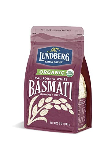 Lundberg Family Farms - Organic California White Basmati Rice, Pleasant Aroma, Fluffy Texture, Won't Clump When Cooked, Gluten-Free, Non-Gmo, Usda Certified Organic, Vegan, Kosher (32 Oz, 1-Pack) #TOP13