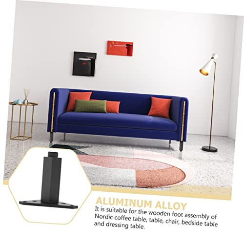 Patas de muebles de aluminio ajustables negras Operitacx soporte resistente para mesas 4 uds 3