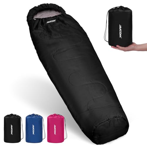 JAICOM Saco de Dormir Momia Negro 0°C