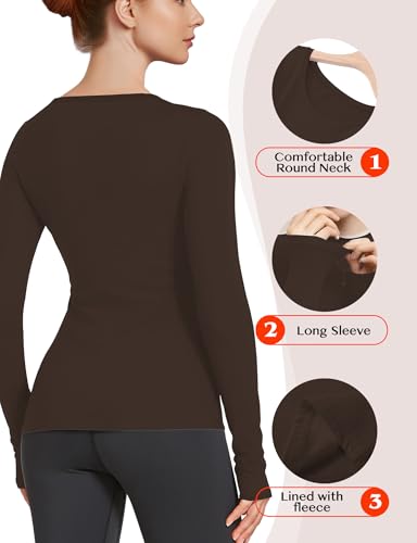 Image of Women's Long Sleeve Thermal Underwear Lightweight Compression Baselayer Shirt Women Clothing Premium Comfort Winter Tops