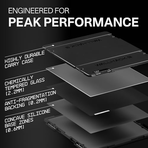 Image of Wallhack VA-005 Glass Gaming Mouse Pad - Speed Surface, Large Mousepad for Esports, Smooth Low-Friction Glide, Tempered Glass, Ergonomic Low Profile, Durable & Portable with Carry Case | Vapour Black