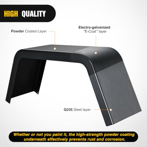 Image of Nilight Square Trailer Fenders Single Axle Mud Guards 14 to 16 in Wheels