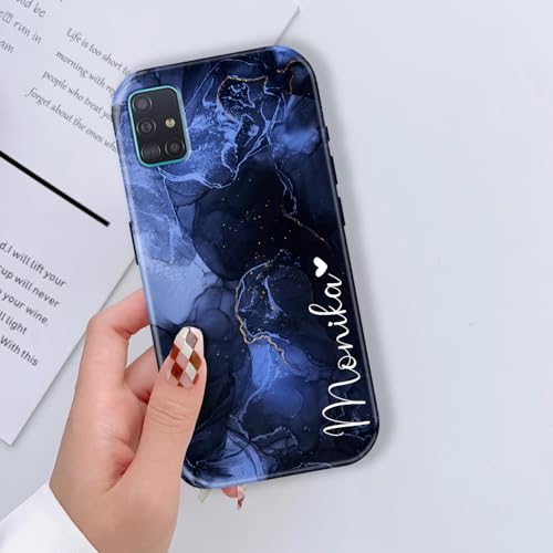Image of COLORflow Back Cover Compatible with Samsung Galaxy A71 | Marble Colors Customized | Glossy Armoured Bumper with Camera Protection Back Cover Compatible with Samsung Galaxy A71