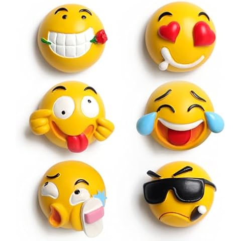 TECHPLUS 3D Emoji Fridge Magnets – Refrigerator Magnets Funny Decorative Magnets for Kitchen Office Cover