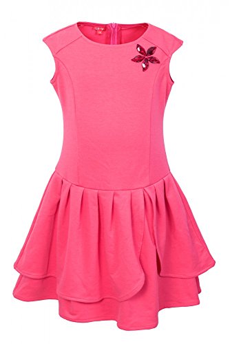Vestido de niña rosaorange transpirable y ligero de lavado fácil
