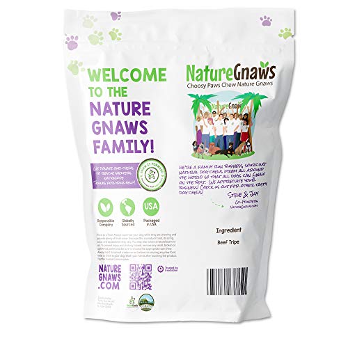 Nature Gnaws Tripe Twists For Dogs - Premium Natural Beef Sticks - Simple Single Ingredient Crunchy Dog Chew Treats - Rawhide Free 10 Count (Pack Of 1) #TOP1