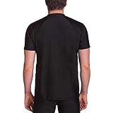 iQ-UV Shirt für Herren mit UPF 50+ Schutz Schwarz XL - Loose Fit Kurzarm Schwimmshirt für Herren mit UV-Schutz - Schnelltrocknendes Surf- & Badeshirt UV für Männer - TÜV & Oeko-TEX 100 geprüft