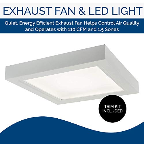 Image of Broan-NuTone AER110LTK Energy Star Certified Bath Fan, Medium, White, Brushed Bronze, Brushed Nickel