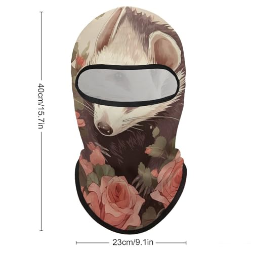 Balaclava para rostro de Opossum and Roses para hombre y mujer, máscara transpirable con protección solar para senderismo, ciclismo, carrera y conducción miniatura 2