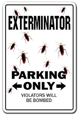 Exterminator Decal Parking Bugs Pest Control Bug Guy Insects Termites | Indoor/Outdoor | 7" Tall