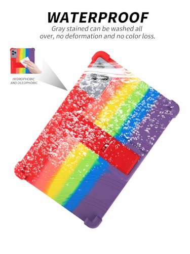 Étui Doogee Tab G6 flexible arc-en-ciel en silicone élastique avec pied ajustable - 6