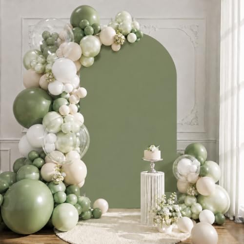 Image of Vitalcozy Set of 1 Arch Covers 6ft Green Spandex | Arch Covers Stretchy Backdrop for Wedding Baby Shower Birthday Photo Booth Decoration, Fits Arch Frame, Frame Not Included