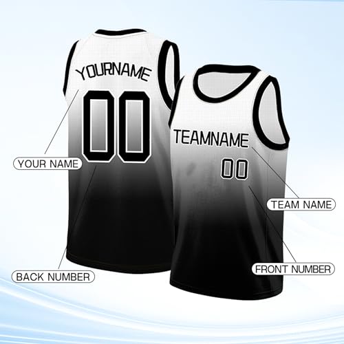 Image of Custom Basketball Jersey for Men - Personalized Name & Number, Embroidered or Printed, Athletic Shirt for Kids, Boys & Youth