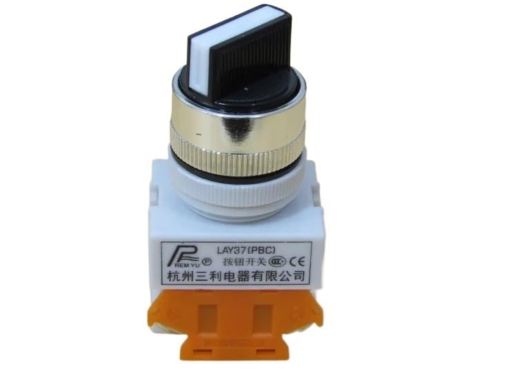 Commutateur de sélection LAY37-11X2 rotatif à 2 positions fixe 1NO 1NC de 22mm lot de 10
