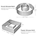Meichu Adjustable Cake Ring 2 Pack, 6 to 12 Inch Stainless Steel Mousse Cake Mold Ring with scaling for Kitchen DIY Pastry, Square and Round