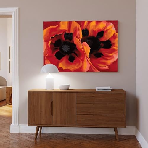 Impression sur toile coquelicots orientaux cadre bois