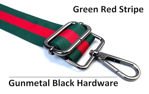 Image of Purse Strap Replacement for Crossbody Bags & Handbags | Premium Webbing with Gunmetal Black Hardware Clip-On Installation Adjustable Length Comfortable Wide Guitar Style Strap
