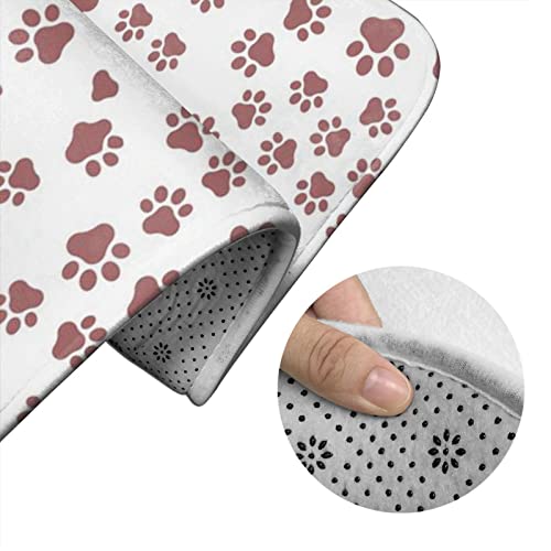 DIRYKILP Badematte + Konturmatte + Toilettendeckelbezug, Niedlicher Hund Melone Druck 3 Stück Badematte Set, mit rutschfester Klebeunterseite – Bild 6