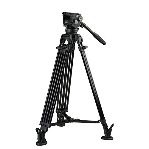 Ikan 3 Stage Aluminum Video Tripod W/ Gh08 Fluid Pan/Tilt Head, Maximum Height: 67″, Variable Tilt/Drag, 17.6 Lb. Capacity, 75Mm Bowl, Includes Padded Shoulder Bag (Eg08A2) - Black #TOP29