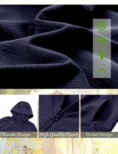 Image of TAGIHOO Kids Active Zipper Sun Protection Jacket Boys Girls Hooded Cooling Shirt Pockets Fishing Running Outdoor