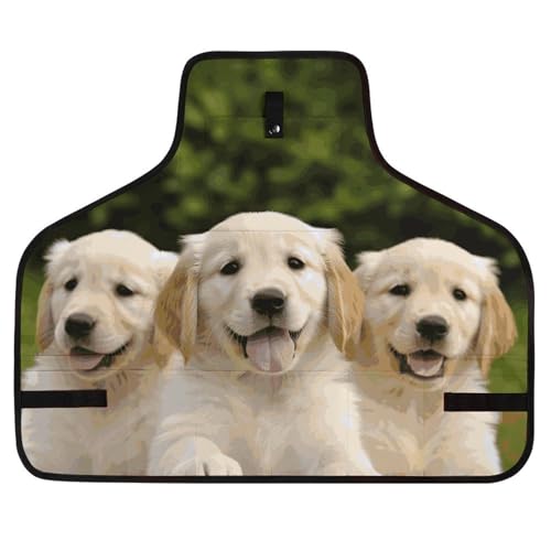 Delantal de trabajo con diseño Golden Retriever Negro miniatura 1
