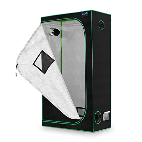 Quictent Approved 48 x24 x84  Reflective Mylar Hydroponic Grow Tent with Heavy Duty Anti-Burst Zipper and Floor Tray for Indoor Plant Growing 4’x2’