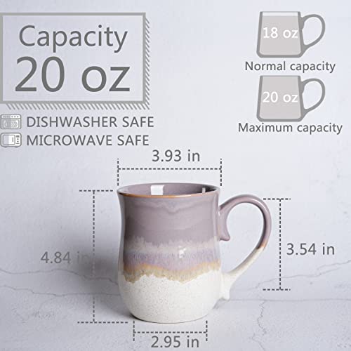 Bosmarlin Large Ceramic Coffee Mug, 20 Oz, Big Tea Cup For Office And Home, , Dishwasher And Microwave Safe(20 Oz, Purple) #TOP1